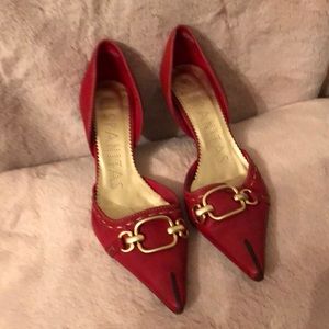Unique sexy 3” red leather heels